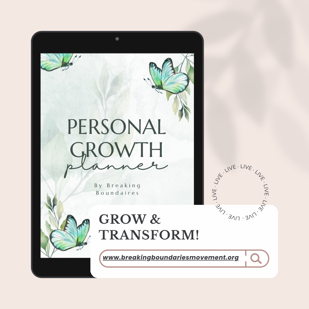 🌿 27-Page Personal Growth Planner | Butterfly & Green Floral Theme